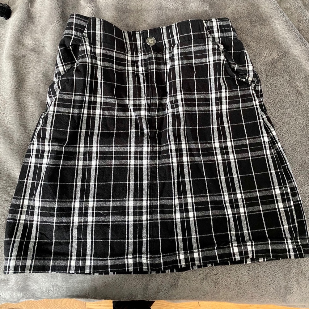Plaid skirt with pockets
